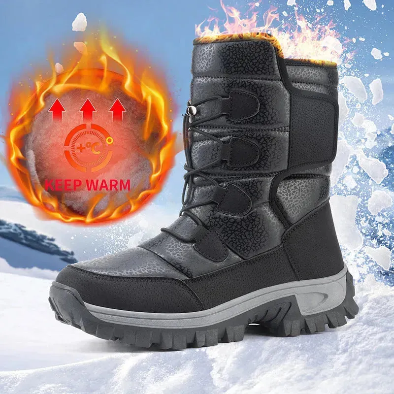 Winter Men And Women Fleece-lined Warm Snow Boots